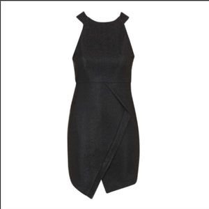 TopShop Black tinsel wrap sheath dress